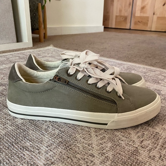 Taos Olive Green Canvas Sneakers - Picture 2 of 6